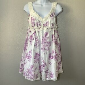 Sky to Moon Purple Feminine Romantic Cottagecore Lace Fairy Babydoll Dress M